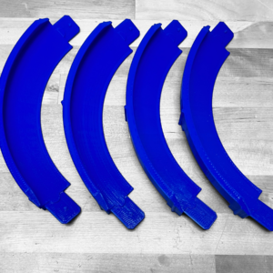 Hot Wheels Turn: Eco-friendly PLA plastic, USA-made, easy track connection, 30-degree incline for tight racing turns