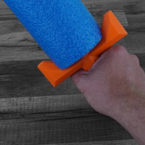Foam Sword Handle for Pool Noodles, available in Sabre and Sword variations, made from durable PLA plastic by a small business in the USA