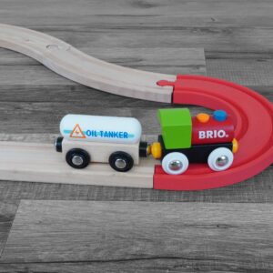 180 Degree Turn track piece compatible with Brio, Melissa & Doug, and other wooden train sets, made from eco-friendly PLA plastic