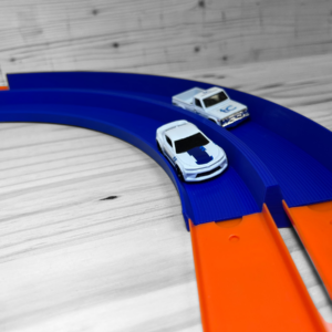 2 Lane 90 Degree Banked Turn for Cars and Monster Trucks | Compatible with Hot Wheels and Matchbox Cars and Track