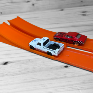 Double Jump | 2 Lane Car Jump | 1/64 Scale Track Add On | Toy Car Track | Compatible with Hot Wheels and Matchbox Cars and Track