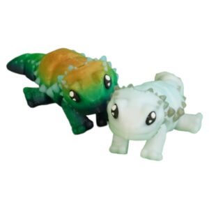 Articulated Bearded Dragon fidget toy, 3D printed with flexible joints, available in various colors, perfect for sensory play and display