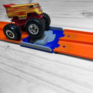 2 Lane Raceway Monster Truck Rock Climb, compatible with Hot Wheels track, made from eco-friendly PLA Plastic in the USA
