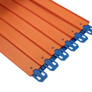 Super 6 Lane Raceway Spacer compatible with Hot Wheels track, designed for seamless track alignment, made with eco-friendly plastic in the USA