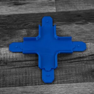 Hot Wheels Compatible 4 Way Crossing track add on, perfect for figure 8 layouts and car crashes, made with eco-friendly plastic in the USA