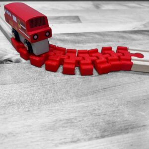 Eco Friendly Toy, Made in USA – Segmented Wooden Train Track compatible with Brio, Thomas, Ikea, and other wooden train sets