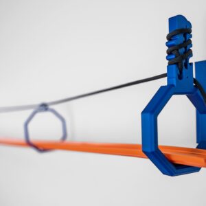 Hot Wheels Compatible Wall Mounted Suspension Track made from eco-friendly PLA Plastic, designed for semi-permanent off-the-floor setups