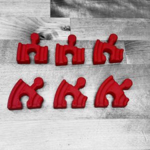 Wooden Train Corners Set with angled pieces for Brio, Thomas, and other wooden train tracks, made with eco-friendly plastic in the USA